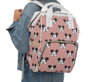 Mochila para pañales de Mickey y sus amigos / Bolsa de viaje para bebé Disney / Bolsa para mamá de Mickey / Mochila para pañales para viajes de Disney / Regalo para la guardería de Mickey