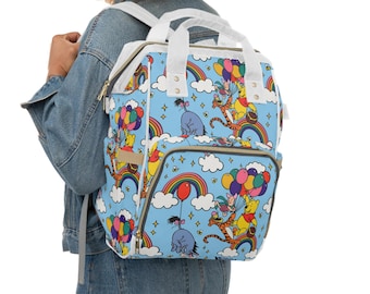 90er Jahre Winnie Puuh Wickeltasche | Vintage Disney Baby Tasche | Klassischer Pooh Bear Mom Rucksack | Baby-Dusche-Geschenk Park Bag Neues Baby-Geschenk
