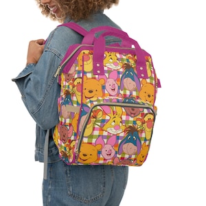 Winnie the Pooh Diaper Bag Backpack | Disney Baby Travel Bag | Mickey Mom Bag | Diaper Backpack for Disney Trips | Mickey Nursery Gift
