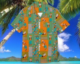 Goofy Hawaiian Shirt Unisex, Button-Down, Luau Beach Party, Summer Vacation Cruise Wear Disney Outfit Mens Disney Shirt