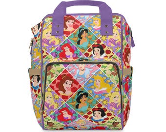 Disney Princess Gift Diaper Bag Disney Baby Backpack, Rapunzel Baby Gift, Travel Bag for Moms, Magical Baby Shower Gift, Cute Princess Tote
