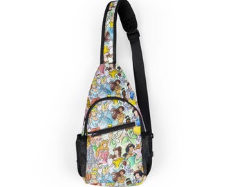 Disney Princess Disney Park Bag, Disney Backpack, Disney Sling Bag, Chest Bag, Disney Gift, Vacation Bag, Travel Bag, Fanny Pack, Belt Bag