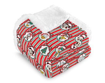 Mickey and Friends Christmas Blanket, Disney Throw, Holiday Blanket, Mickey Blanket, Baby Toddler Child Teen Adult Blanket, Disney Christmas
