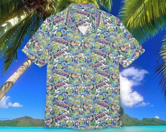 Buzz Lightyear Hawaiian Shirt, Toy Story Hawaii Shirt, Disneyland Summer Trip Button Shirt, Disney World Shirt, Vacation