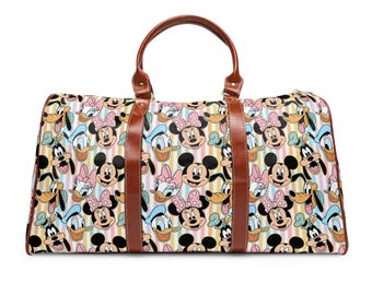 Mickey and Friends Duffle Bag, Waterproof Travel Bag, Overnight Bag, Weekend Bag, Disney Luggage, Weekender, Holiday Travel, Disney Gift