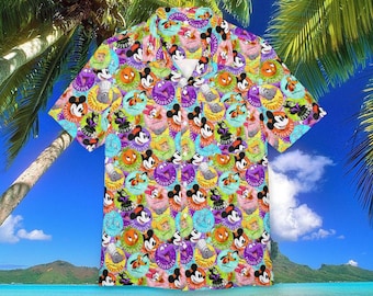 Camisa hawaiana para titulares de pases de Disney, camisas hawaianas para titulares de pases anuales, camisa con botones para viajes de verano a Disneyland, Disney para adultos, regalo de Disney