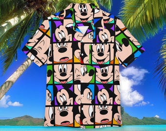 Mickey Mouse Hawaiian Shirt: Unisex Luau Beach Party Button-Down