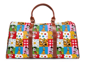 Bolsa de viaje Mickey y Minnie, impermeable, para escapadas de fin de semana, equipaje Disney, ideal para viajes de vacaciones o vacaciones. Regalo Disney.