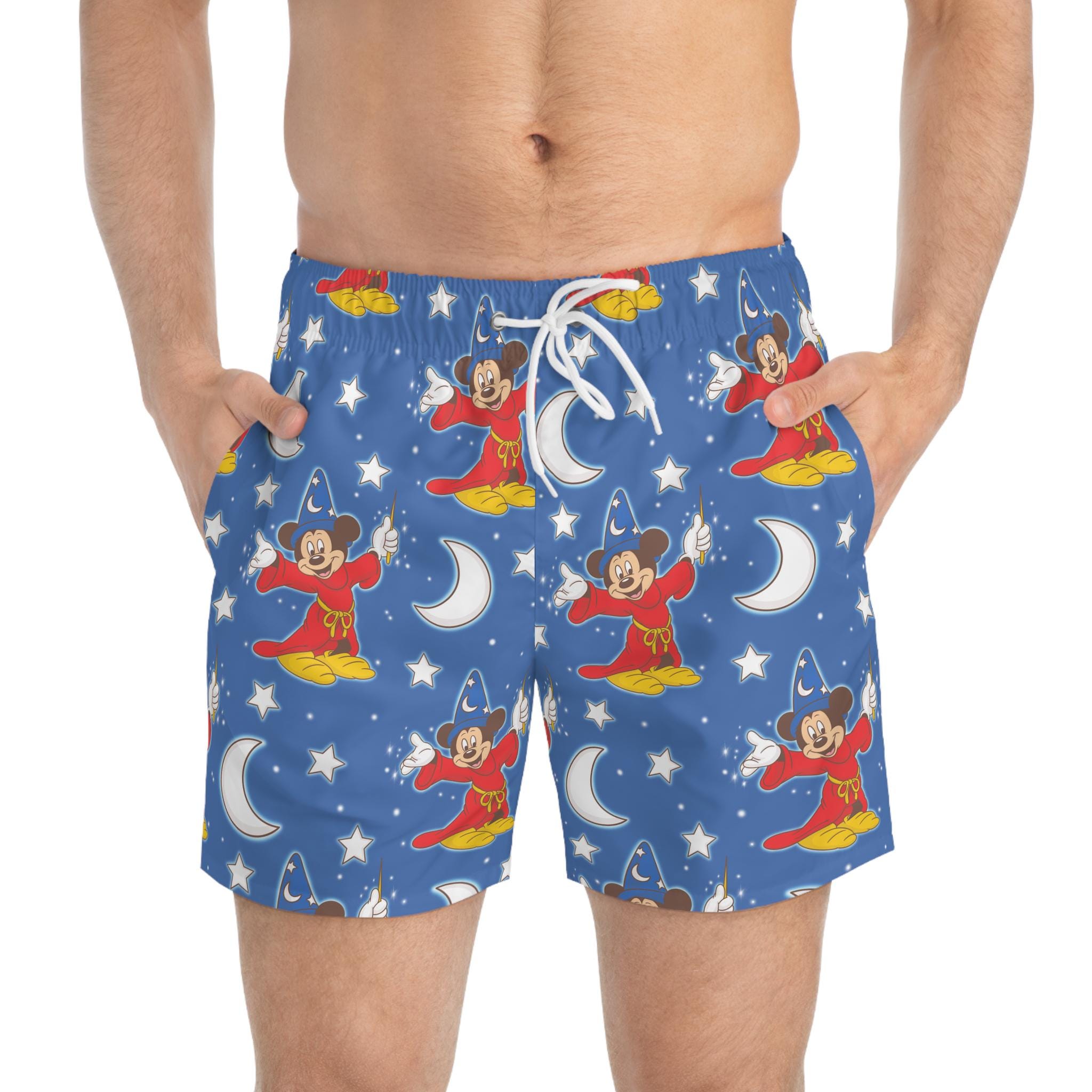 Sorcerer Mickey Swim Trunks, Fantasmic Mens Beach Shorts, Disney