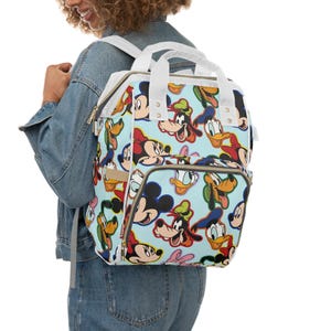Mickey and Friends Diaper Bag Backpack | Disney Baby Travel Bag | Mickey Mom Bag | Diaper Backpack for Disney Trips | Mickey Nursery Gift