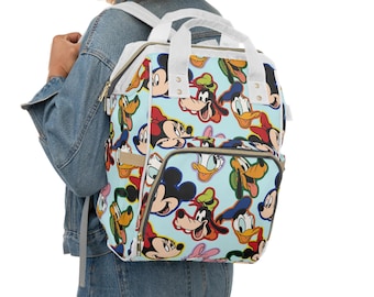 Mochila para pañales de Mickey y sus amigos / Bolsa de viaje para bebé Disney / Bolsa para mamá de Mickey / Mochila para pañales para viajes de Disney / Regalo para la guardería de Mickey