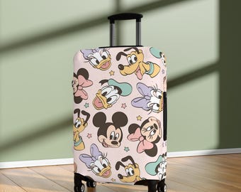 Disney Luggage Cover, Mickey Mouse Suitcase Protector, Travel Accessories, Gift for Disney Fans, Travel Gear, Mickey and Friends