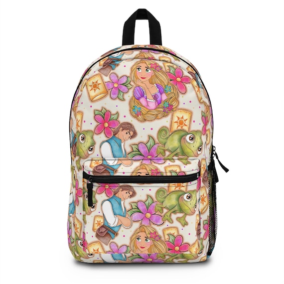 Rapunzel Tangled Backpack Disney Princess Bag for School or Travel Pascal Flynn Ryder Design, Magical Park Day Bag, Tower Adventure Gift