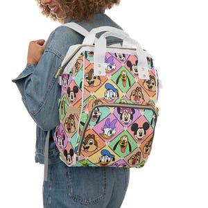 Mickey and Friends Diaper Bag Backpack | Disney Baby Travel Bag | Mickey Mom Bag | Diaper Backpack for Disney Trips | Mickey Nursery Gift