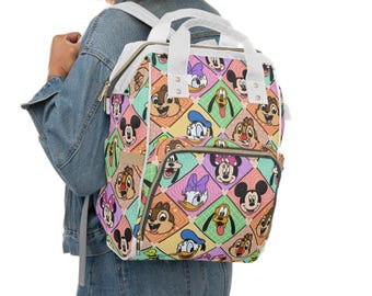 Mickey and Friends Diaper Bag Backpack | Disney Baby Travel Bag | Mickey Mom Bag | Diaper Backpack for Disney Trips | Mickey Nursery Gift