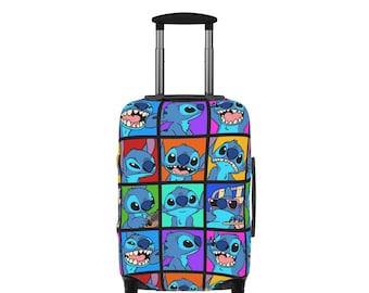 Funda de equipaje con estampado divertido: protector de maleta de elastano