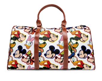 Mickey and Friends Duffle Bag, Waterproof Travel Bag, Overnight Bag, Weekend Bag, Disney Luggage, Weekender, Holiday Travel, Disney Gift