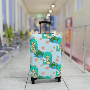 Disney Luggage Cover, Tinkerbell Suitcase Protector, Travel Accessories, Gift for Disney Fans, Travel Gear, Tinkerbell Peter Pan