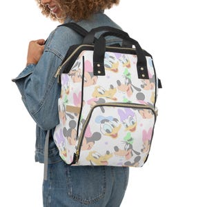 Mickey and Friends Diaper Bag Backpack | Disney Baby Travel Bag | Mickey Mom Bag | Diaper Backpack for Disney Trips | Mickey Nursery Gift
