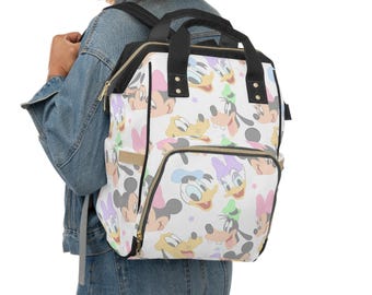 Mochila para pañales de Mickey y sus amigos / Bolsa de viaje para bebé Disney / Bolsa para mamá de Mickey / Mochila para pañales para viajes de Disney / Regalo para la guardería de Mickey