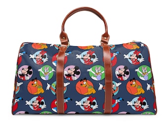 Mickey and Friends Duffle Bag, Waterproof Travel Bag, Overnight Bag, Weekend Bag, Disney Luggage, Weekender, Holiday Travel, Disney Gift