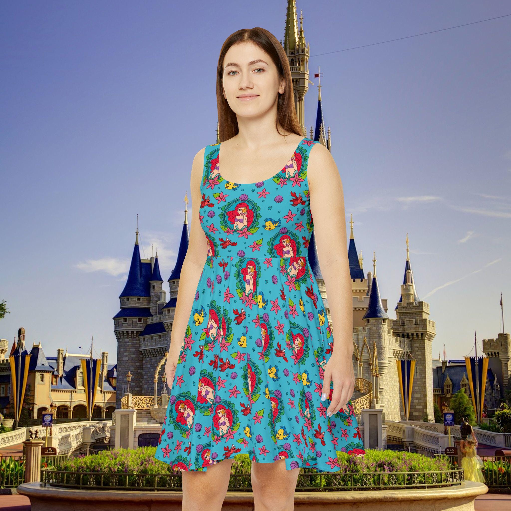 Little Mermaid Skater Dress Athletic Dress, Women's for Disney World Trip, Skater Dress, Athletic Dress, Disney World, RunDisney, Cruise