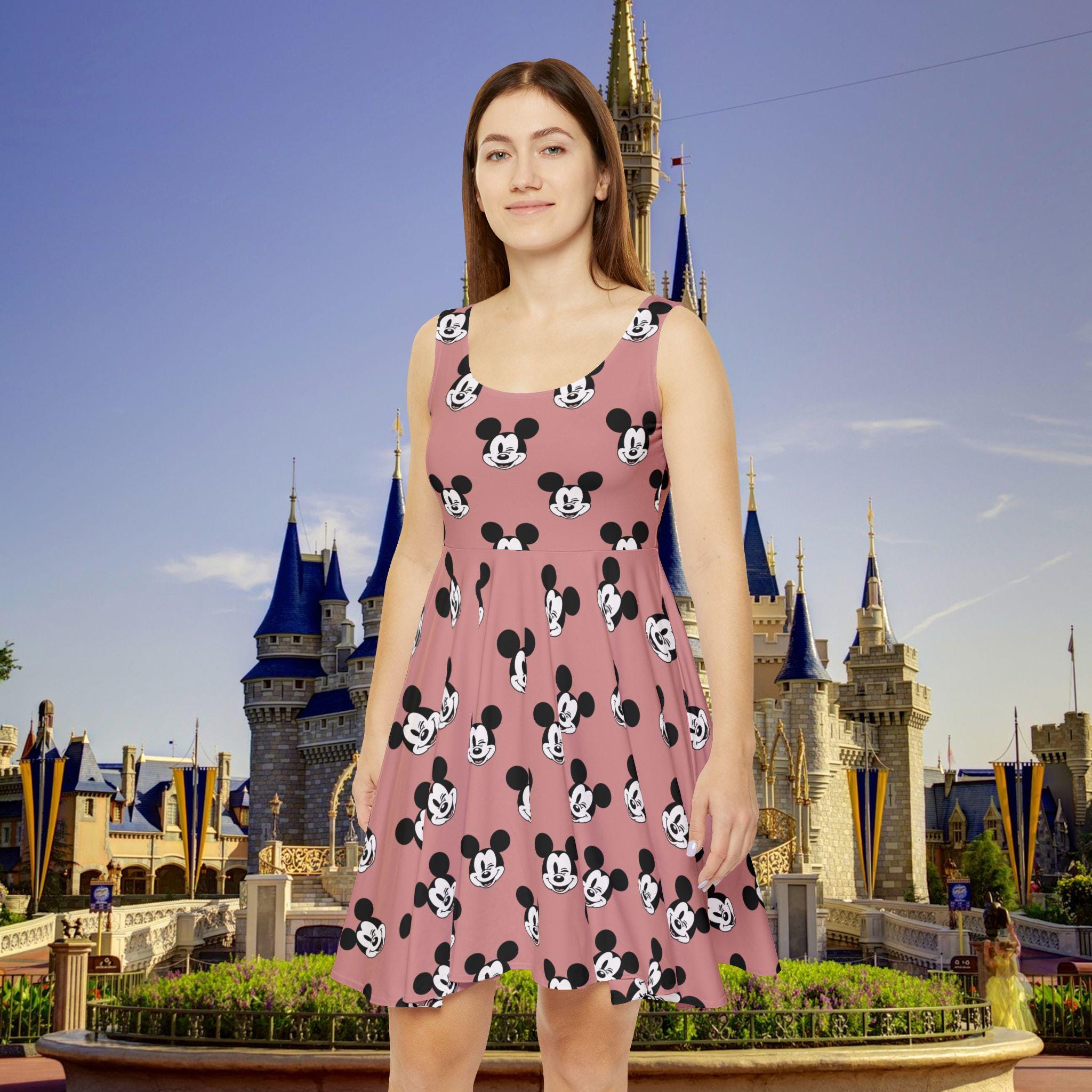 mickey mouse skater dress Classic Mickey Skater Dress, Disney Mouse Women Dress, Cartoon Movie Dress, Magic Kingdom Gift, Halloween Dress