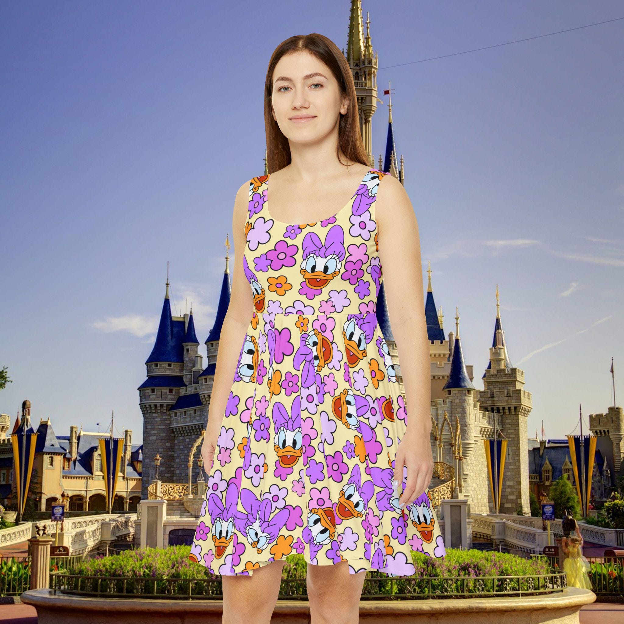 Discover Daisy Duck Disney Skater Dress for Women, Dress for Disney Trips