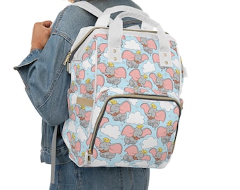 Dumbo luiertas rugzak | Disney-babytas voor op reis | Mom-tas circusolifant | Leuk kraamcadeau Cadeau nieuwe baby Cadeau nieuwe moeder Parktas