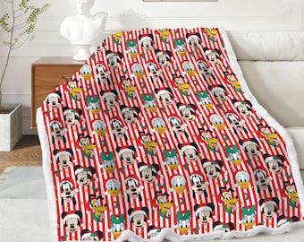 Mickey and Friends Christmas Blanket, Disney Throw, Holiday Blanket, Mickey Blanket, Baby Toddler Child Teen Adult Blanket, Disney Christmas