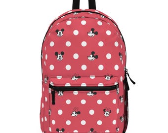 Minnie and Mickey Polka Dot, Disney Backpack, Back to School Book Bag, Disney Bag, Kids Backpack, Travel Bag, Disney Trip Accessories