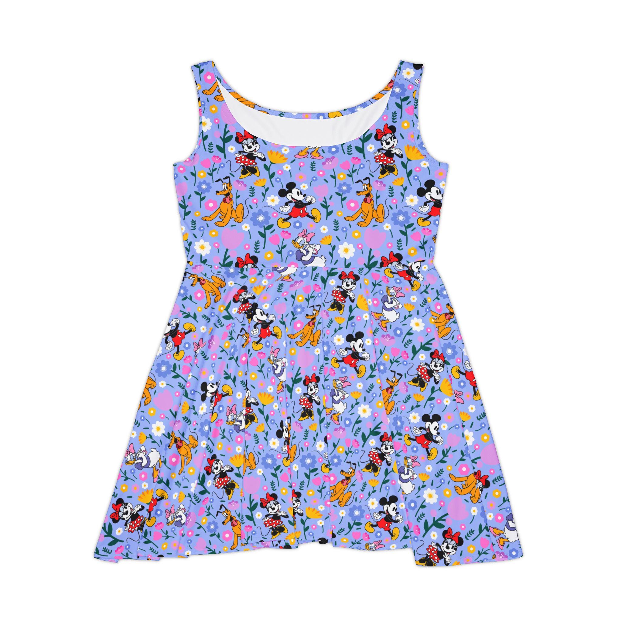 mickey mouse skater dress Disney Minnie Mouse Mickey Mouse Short Sleeve Dress Scrunchy Set Gray