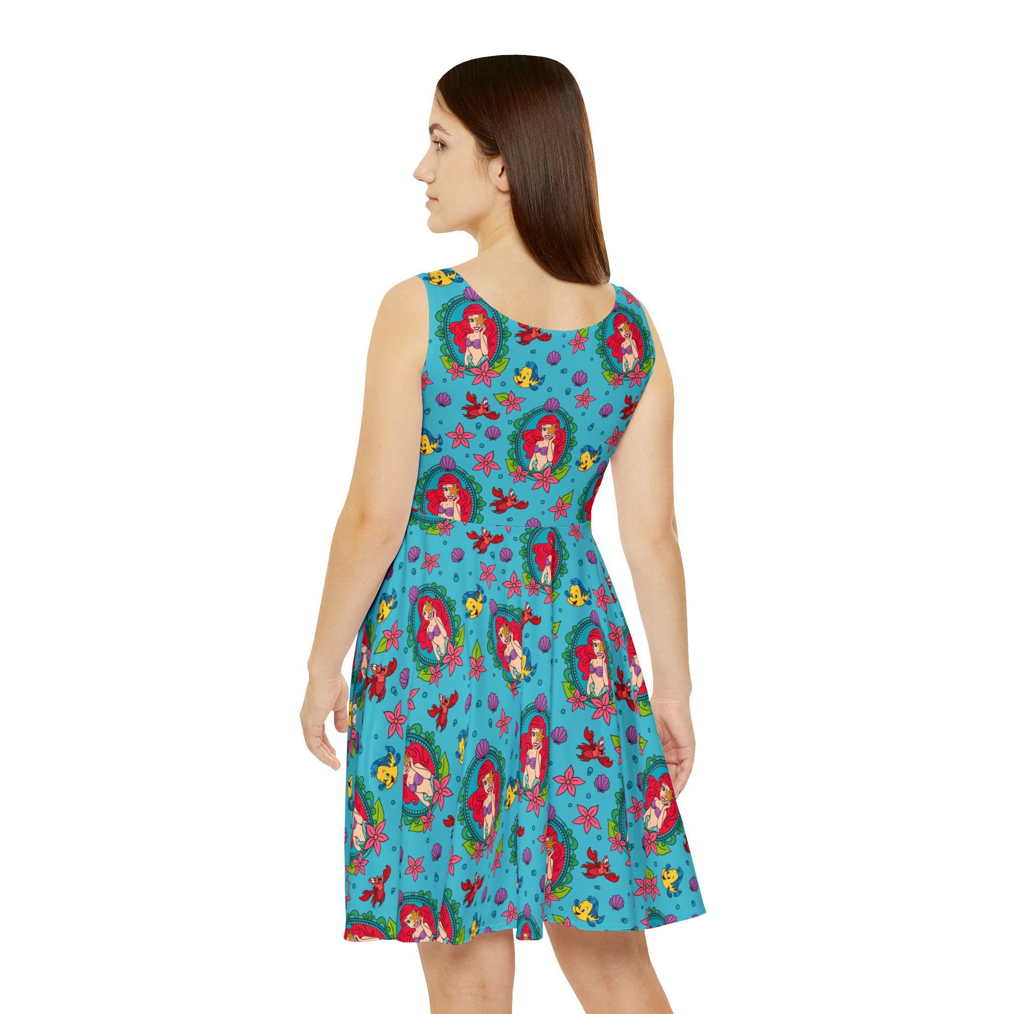 Little Mermaid Skater Dress Athletic Dress, Women's for Disney World Trip, Skater Dress, Athletic Dress, Disney World, RunDisney, Cruise