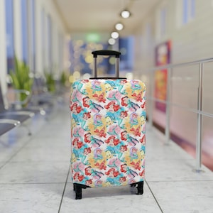 Disney Luggage Cover, Little Mermaid Suitcase Protector, Travel Accessories, Gift for Disney Fans, Travel Gear, Ariel