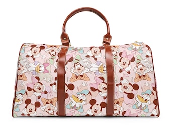 Mickey and Friends Duffle Bag, Waterproof Travel Bag, Overnight Bag, Weekend Bag, Disney Luggage, Weekender, Holiday Travel, Disney Gift