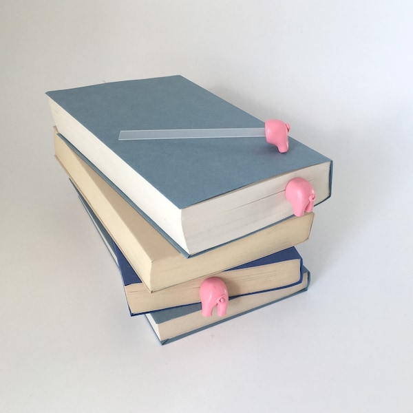 pink pig butt bookmarks in fimo for young and old readers