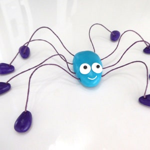 Lucette, l'araignée de frigo aimant de réfrigérateur turquoise et violet image 5
