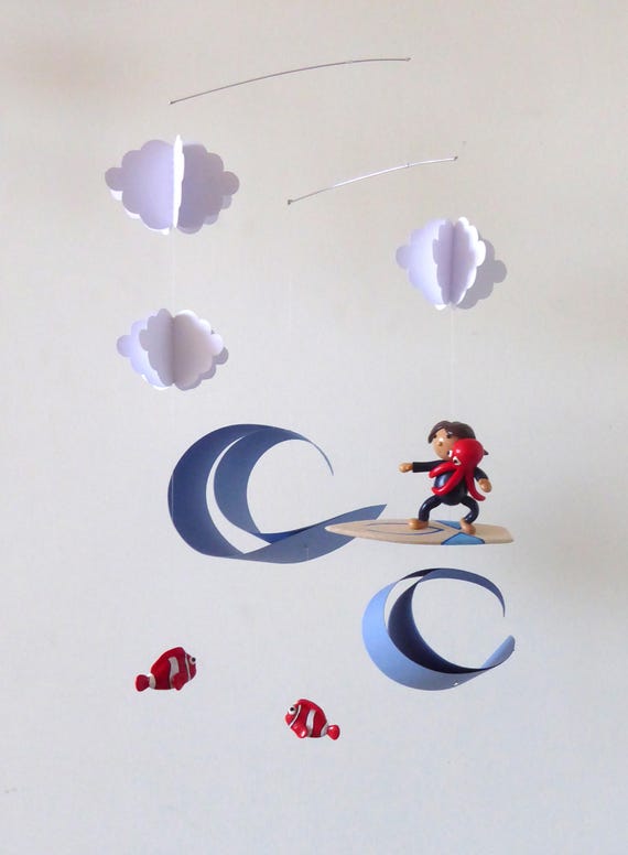 Special Dad Surfer Baby Mobile Room Surf Ocean Baby Surf Etsy