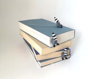 raccoon butt bookmarks in fimo for young and old readers