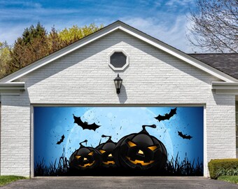 Halloween Garage Door Cover Halloween Double Garage Door Etsy