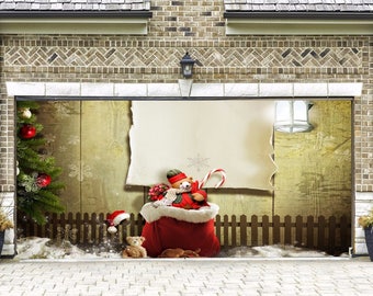 Christmas Double Garage Door Cover Christmas Garage Door Etsy