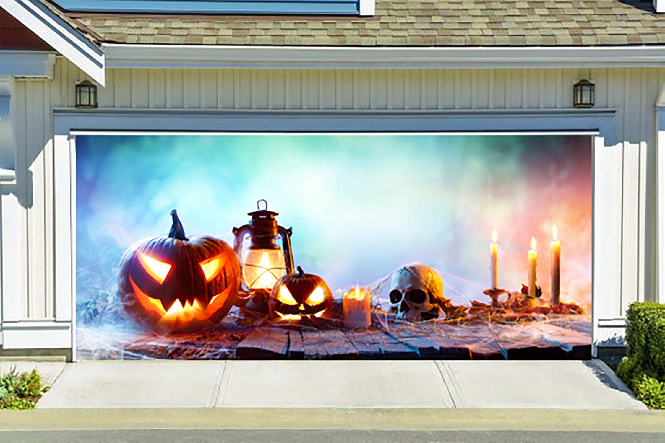 Unique Garage Door Murals Halloween for Small Space