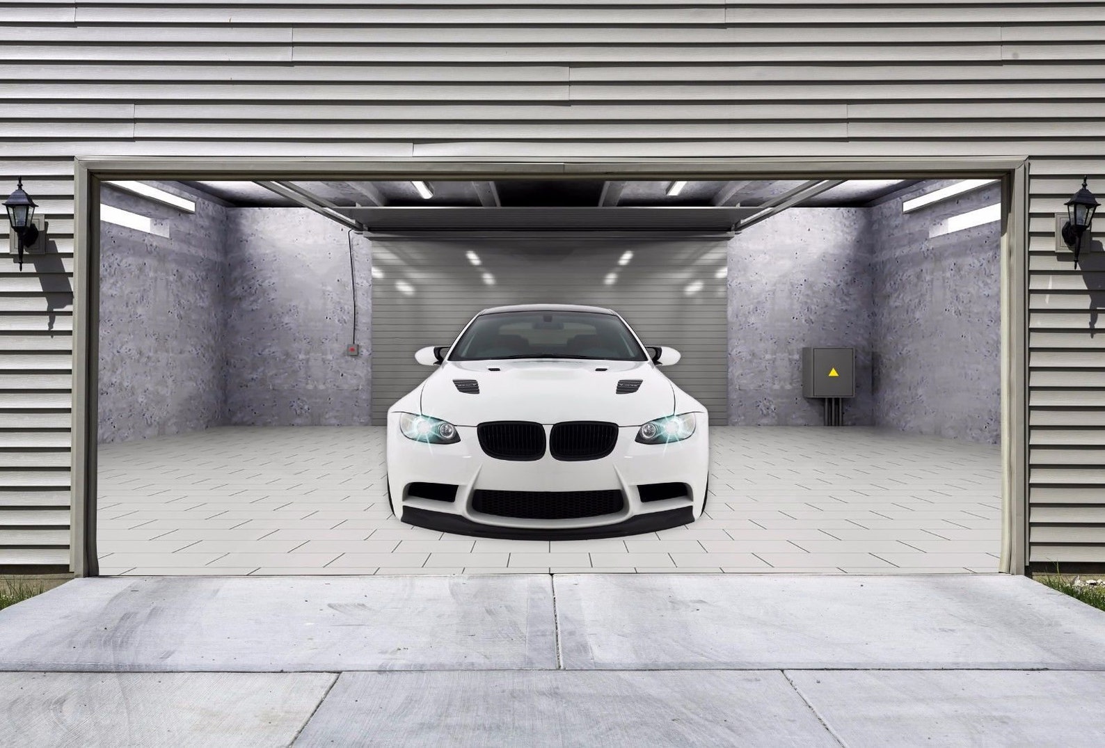 Auto Decor Garage Door Covers Banner Double Garage Door Full Etsy