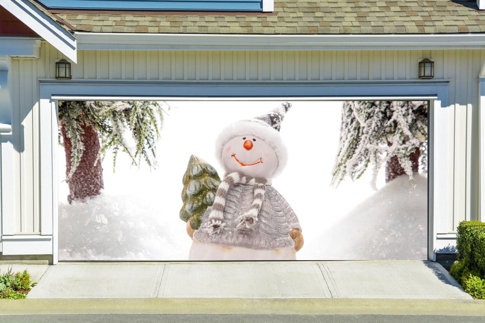 Christmas Double Garage Door Cover Christmas Garage Door Etsy