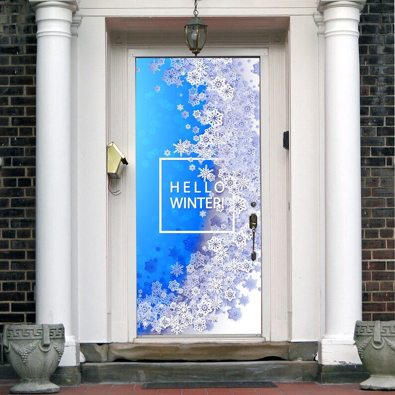 Christmas Front Door Mural Outdoor Decor Christmas Entry Etsy