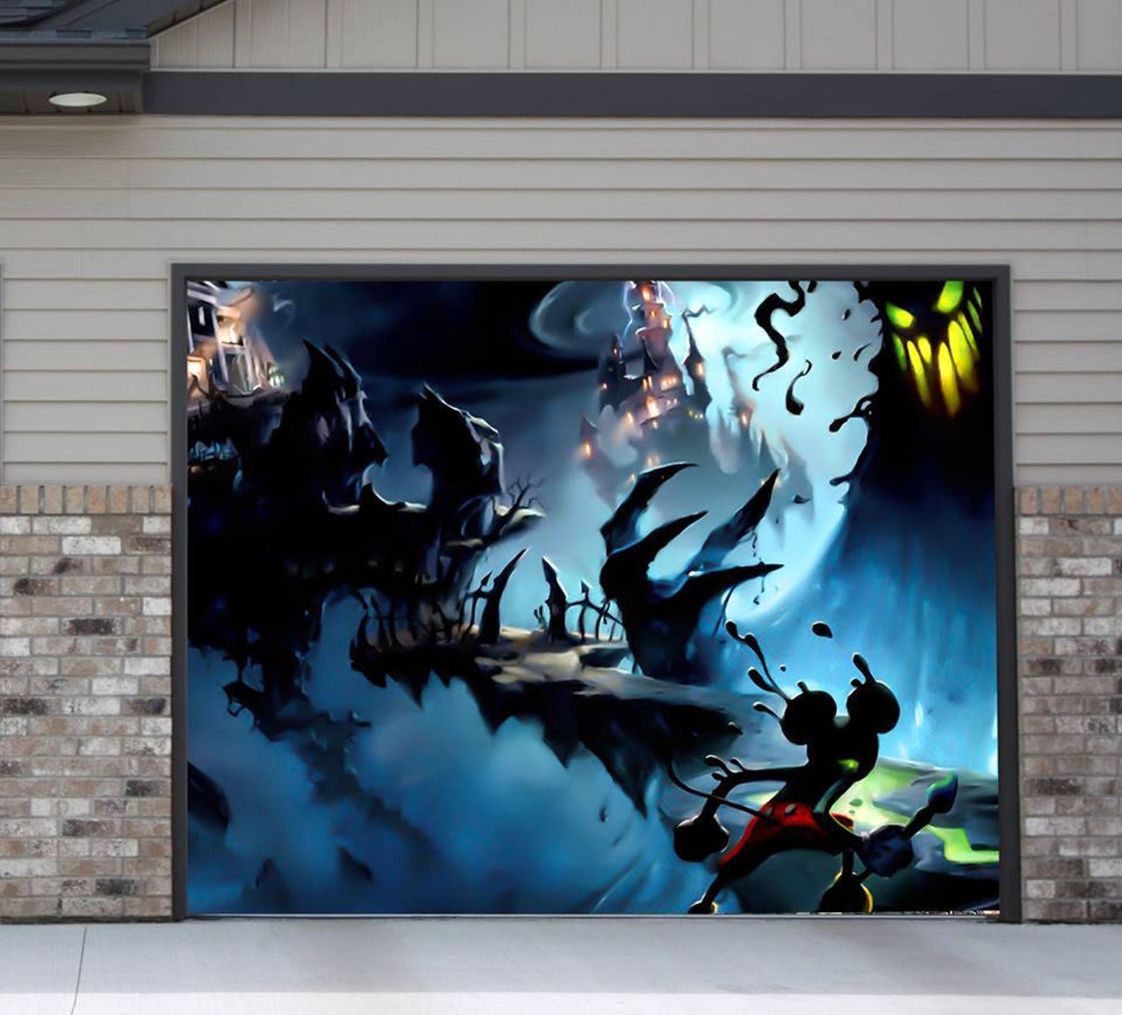 3D Effect Halloween Garage Door Cover Halloween Disney Etsy