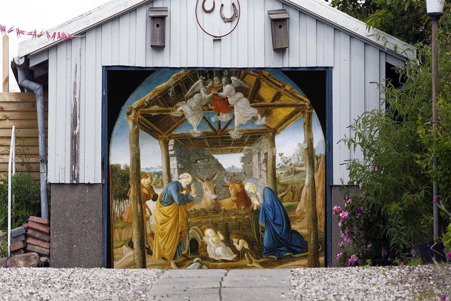 Christmas Nativity Scene Garage Door Cover Holy Night Outdoor | Etsy