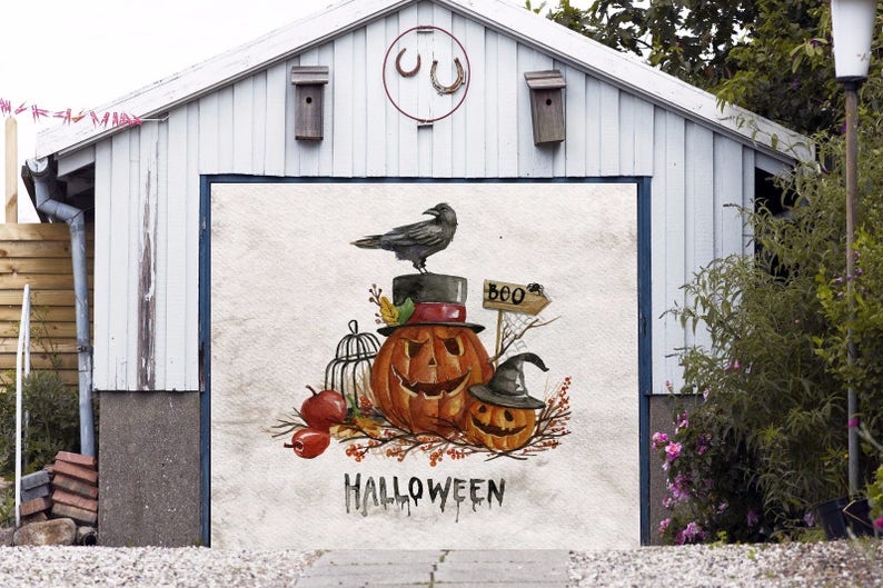 Halloween Garage Door Cover 3D Effect Print Banner Full