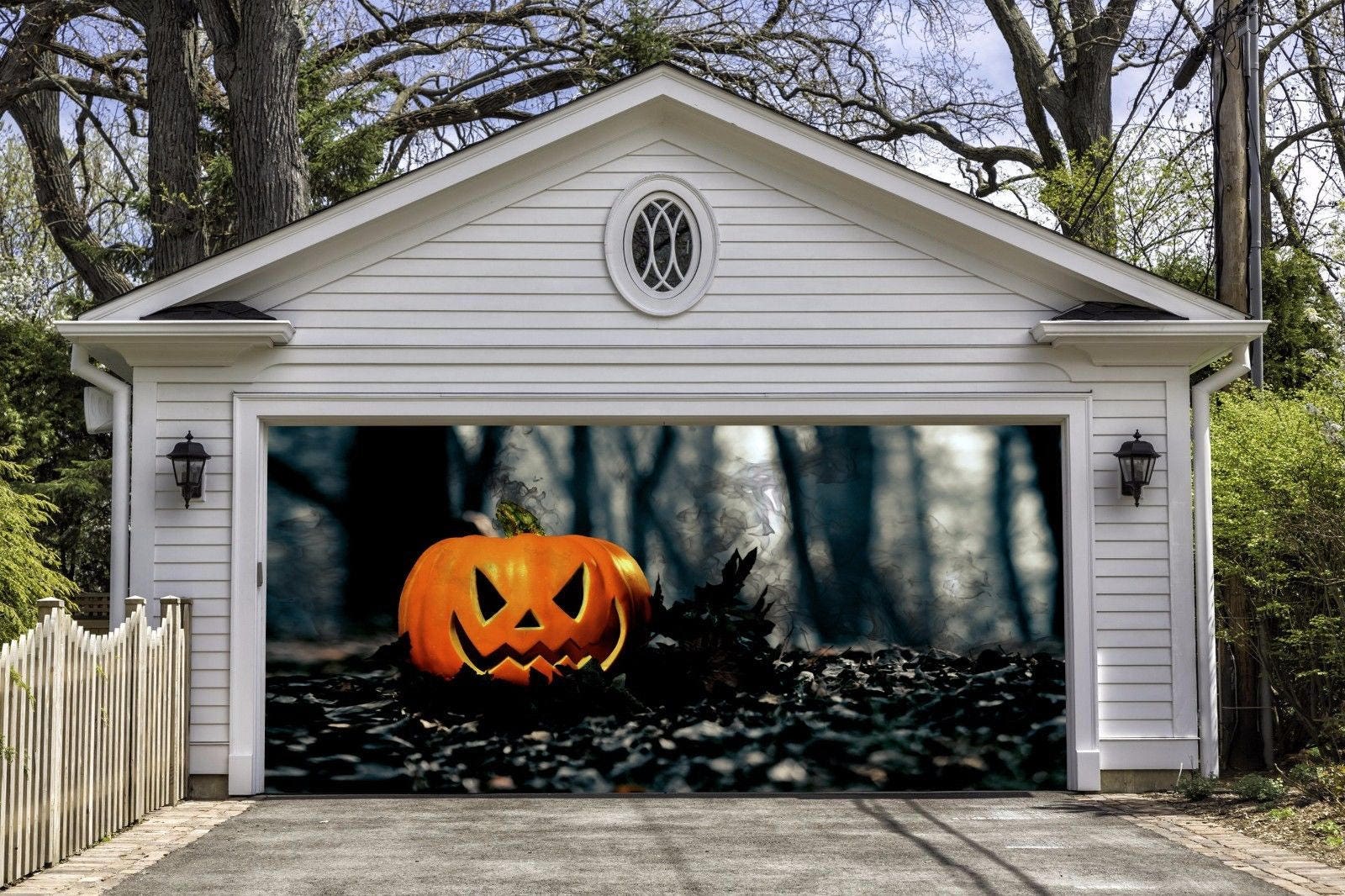 Double Garage Door Cover 3D Effect Halloween Decor Etsy