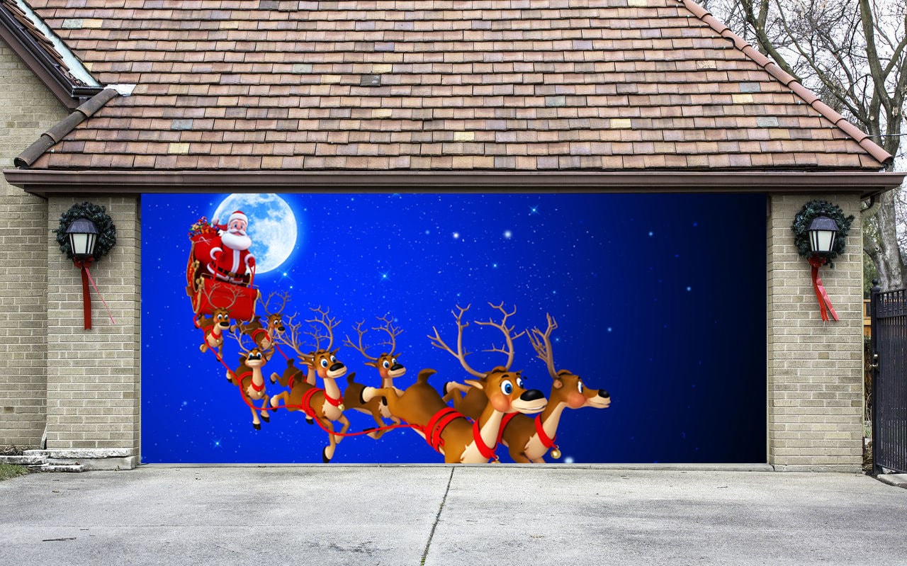 BEST SELLER Christmas Garage Door Murals Christmas Double | Etsy